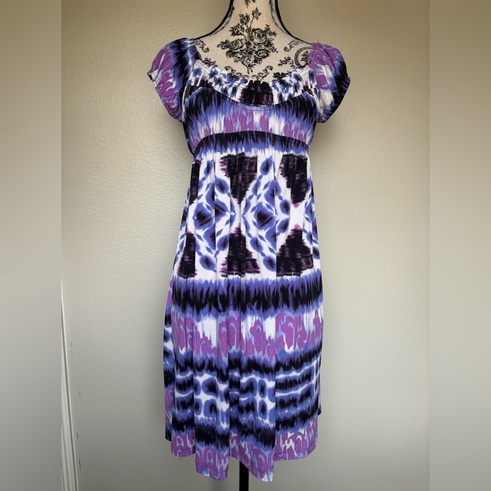 AB Studio Purple and Black Midi Dress - Picture 7 of 11
